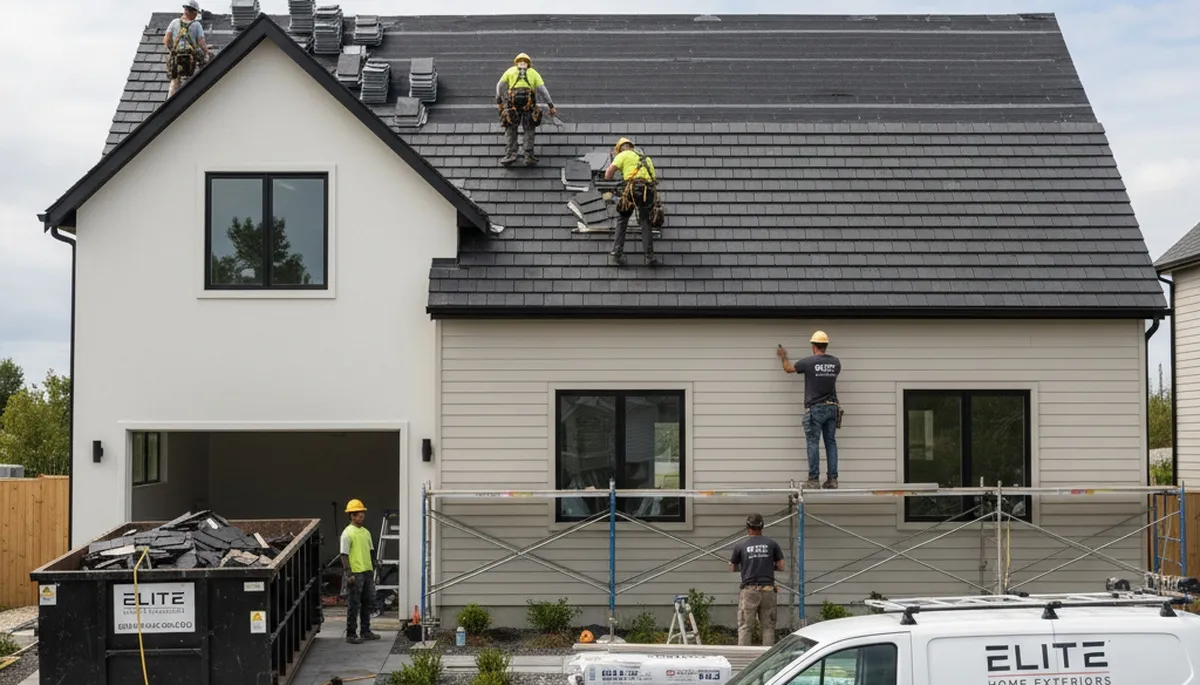 Roof replacement with durable vinyl siding in Spokane, WA by Next Level Exteriors