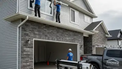 Seamless aluminum gutters installed on vinyl siding home in Spokane, WA by Next Level Exteriors
