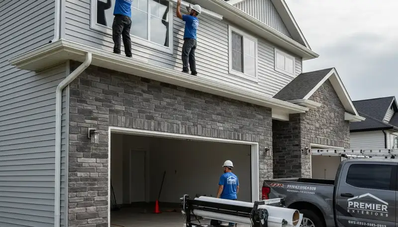 Seamless aluminum gutters installed on vinyl siding home in Spokane, WA by Next Level Exteriors