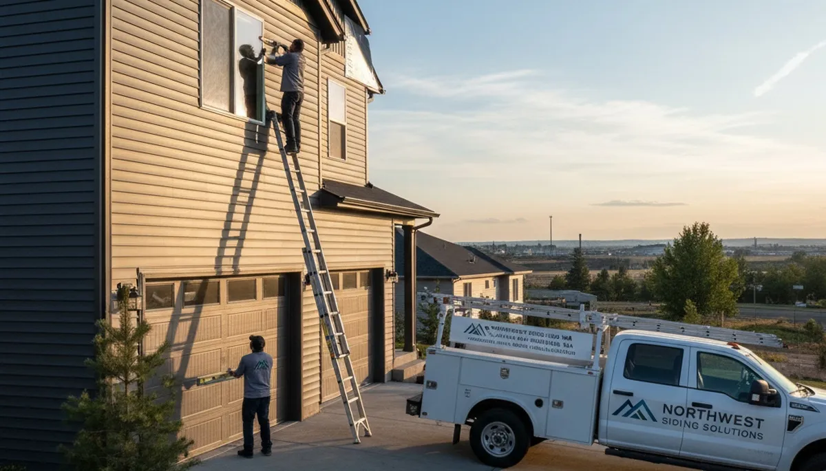 Professional vinyl siding installation on home exterior in Spokane, WA