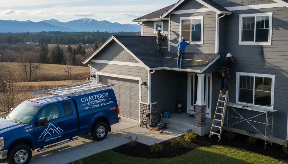 Professional vinyl siding installation on residential home in Spokane, WA