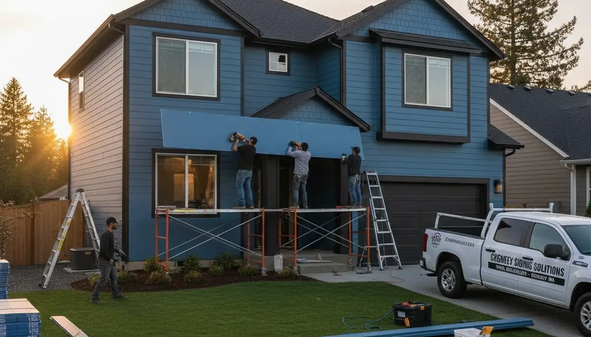 Professional vinyl siding installation on residential home exterior in Spokane, WA