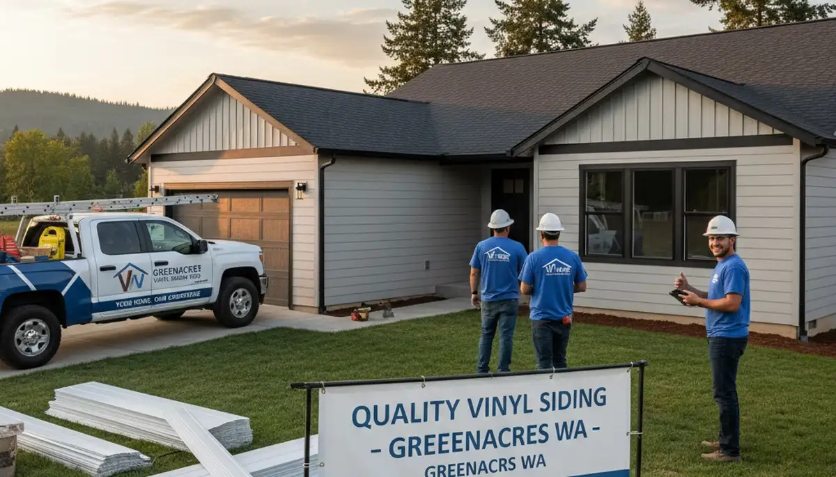 Vinyl siding installation on home exterior by siding contractors in Spokane, WA