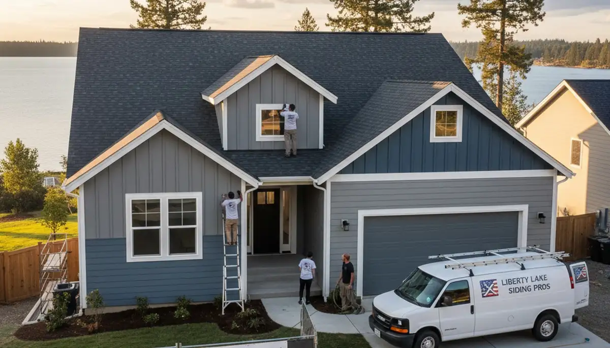 Professional vinyl siding installation on residential home exterior in Spokane, WA