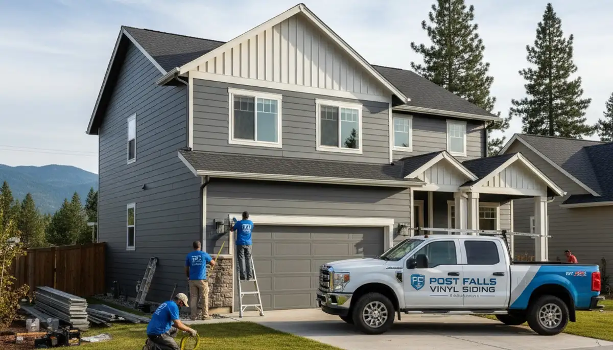 Vinyl siding installation on residential home exterior in Spokane, WA