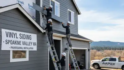 Professional vinyl siding installation on residential home in Spokane, WA